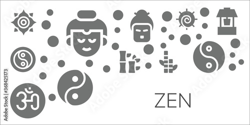Modern Simple Set of zen Vector filled Icons