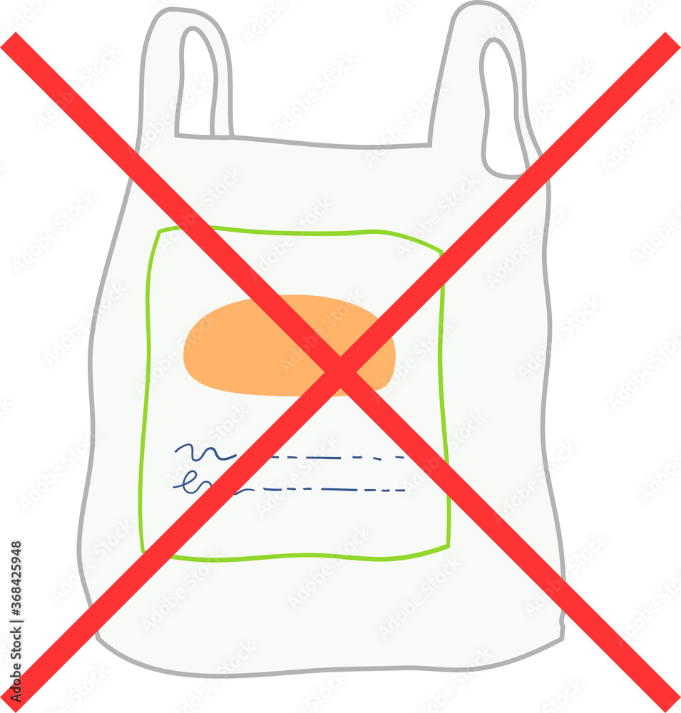 Illustration of I don't need a plastic bag