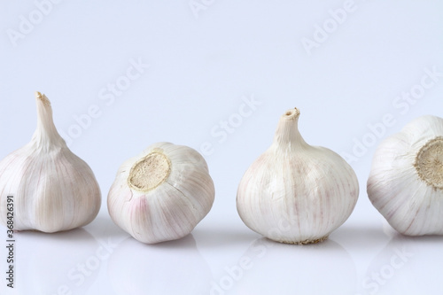 garlics isolated on white background