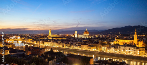Night view of Florence, Italy.