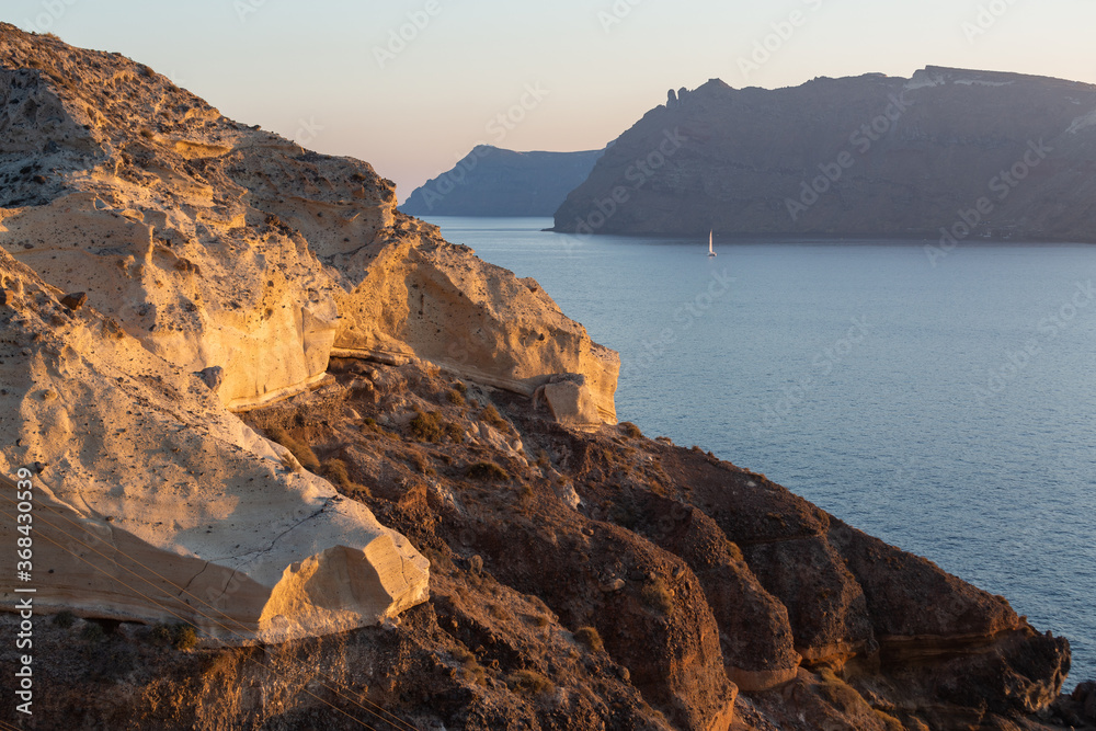 cliffs and rocks of santorini island