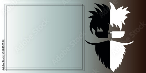 Illustration of hipster beard, mustache, glasses and hair icon isolated on background from Barbershop collection. trendy and modern beard icon for logo and print and web design