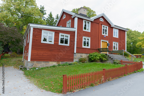 Photography Traditional old post station house in Stockholm Sweden at Skansen