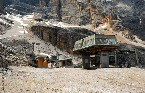 ski lift on the mountain, summer