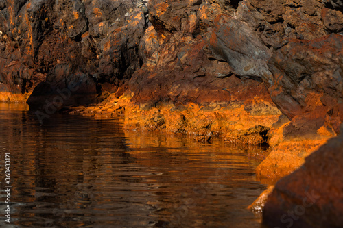 cliffs and rocks of santorini and nea kameni island