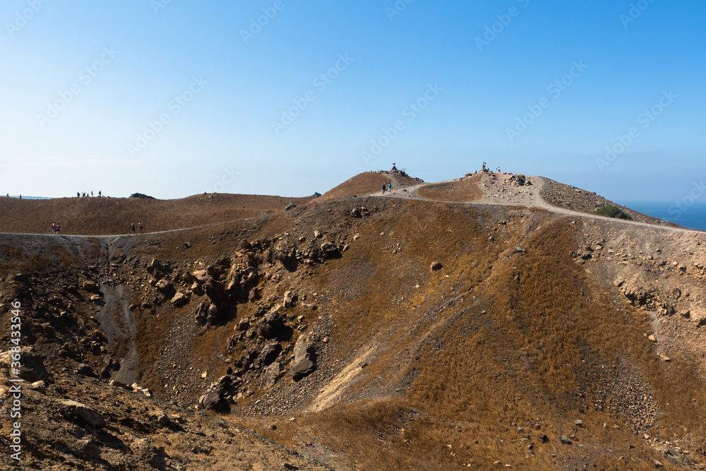 cliffs and rocks of santorini and nea kameni island