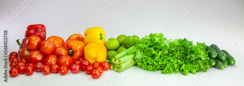 collage of fresh vegetables isolated on white background