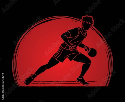 Ping Pong player, Table tennis action cartoon graphic vector