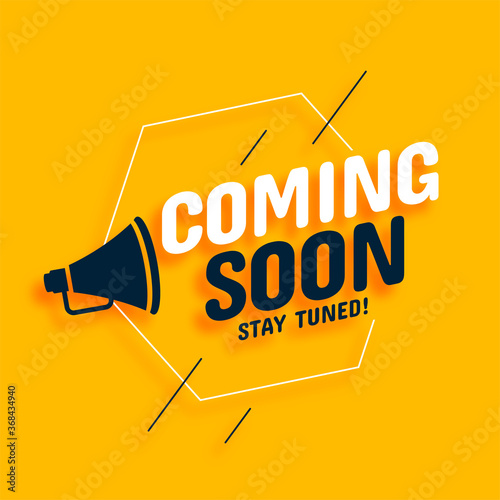coming soon background with megaphone design