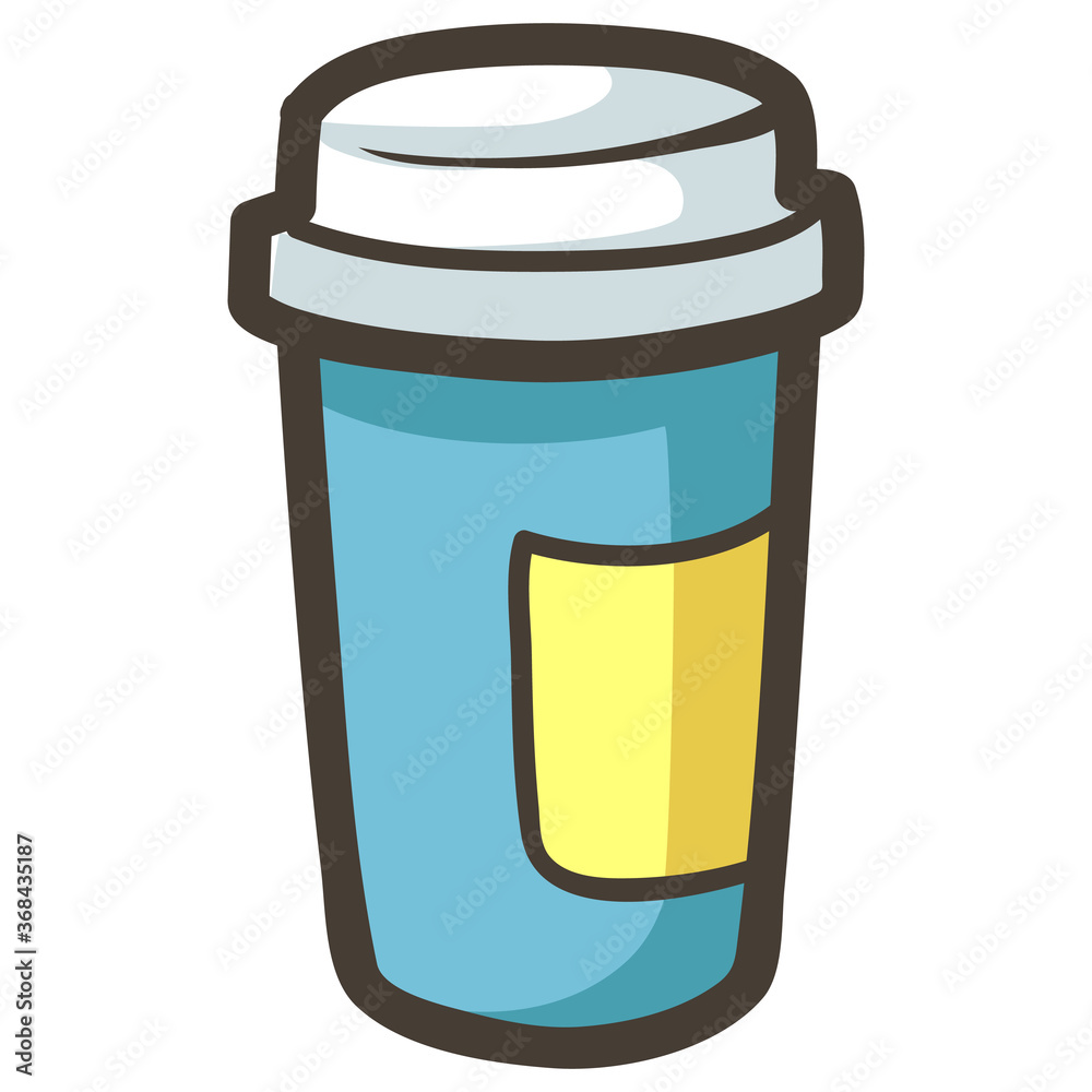 Cute glass of water cartoon clipart on white background Cute glass of water cartoon clipart on white background