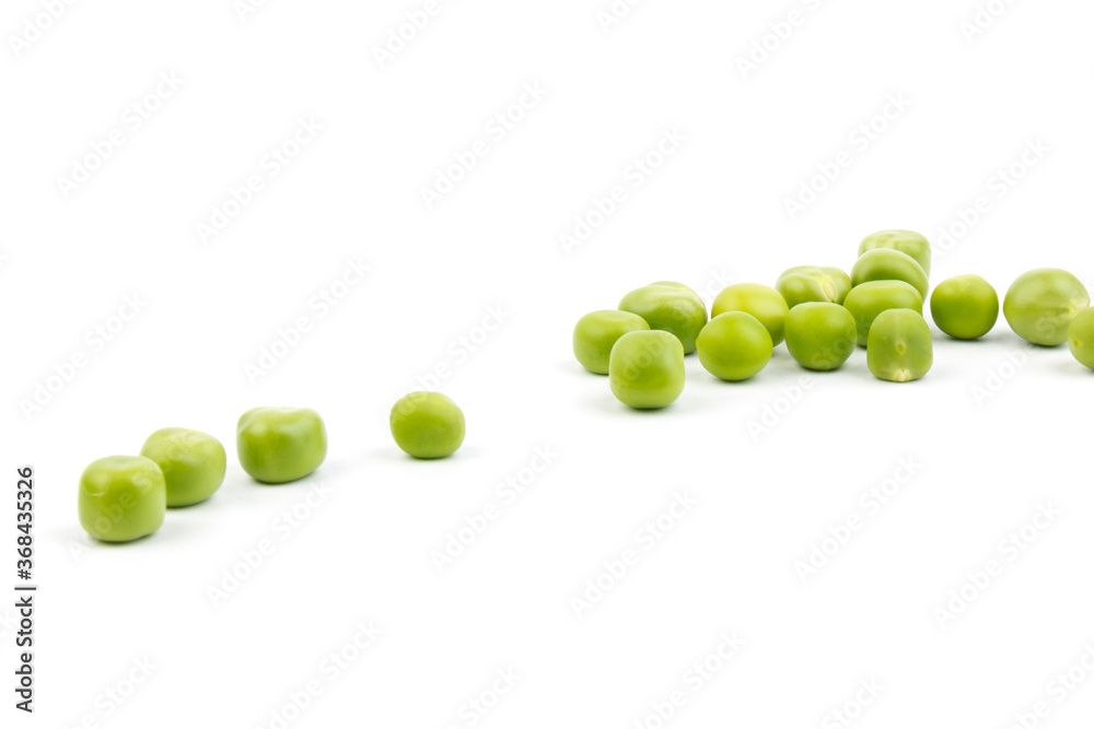 Green peas, isolated on white background. Close-up Green peas, isolated on white background. Close-up
