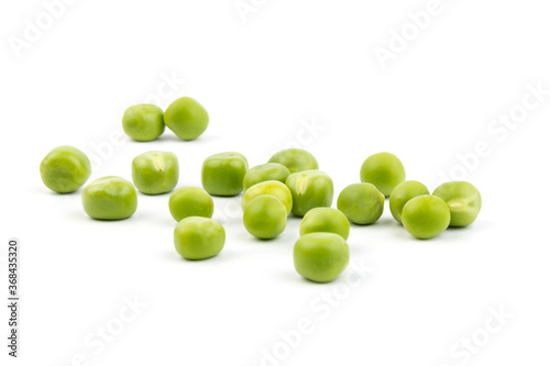 Green peas, isolated on white background. Close-up