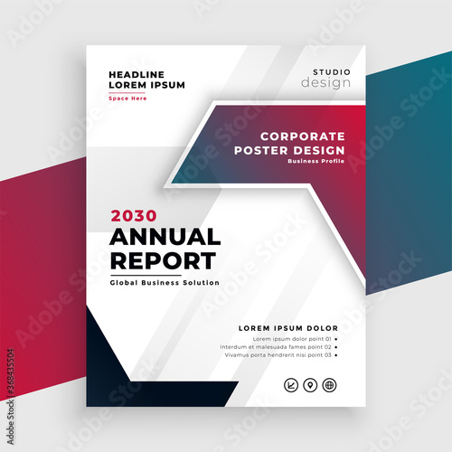 annual report business brochure in geometric style design