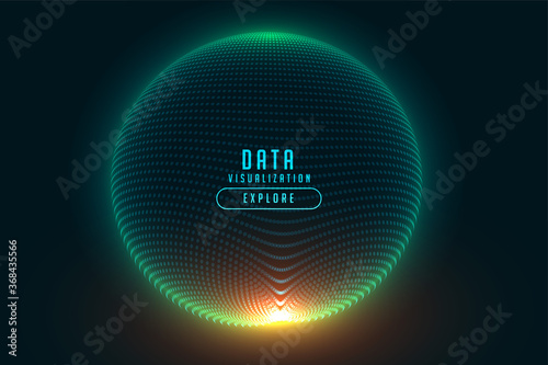 3d particle sphere glowing technology digital background design