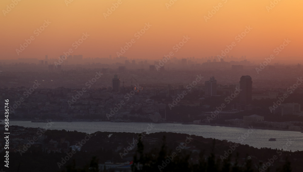 Silhouette of Istanbul during Sunset