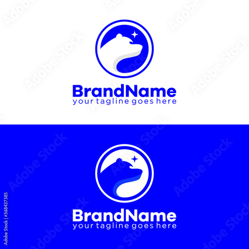bear ad star logo template vector eps