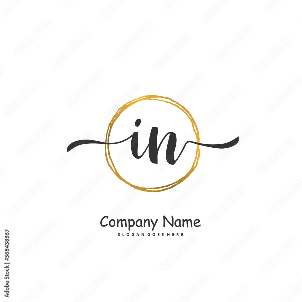 I N IN Initial handwriting and signature logo design with circle. Beautiful design handwritten logo for fashion, team, wedding, luxury logo. I N IN Initial handwriting and signature logo design with circle. Beautiful design handwritten logo for fashion, team, wedding, luxury logo.