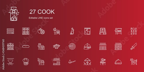 cook icons set