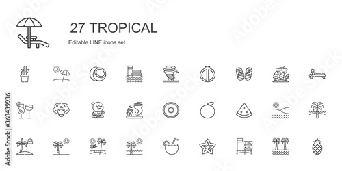 tropical icons set