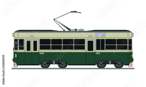 city tram or city train drawing in vector