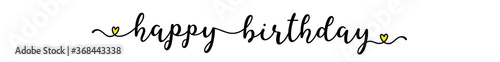 Hand sketched HAPPY BIRTHDAY quote as ad, web banner. Lettering for banner, header, flyer, card, poster, gift