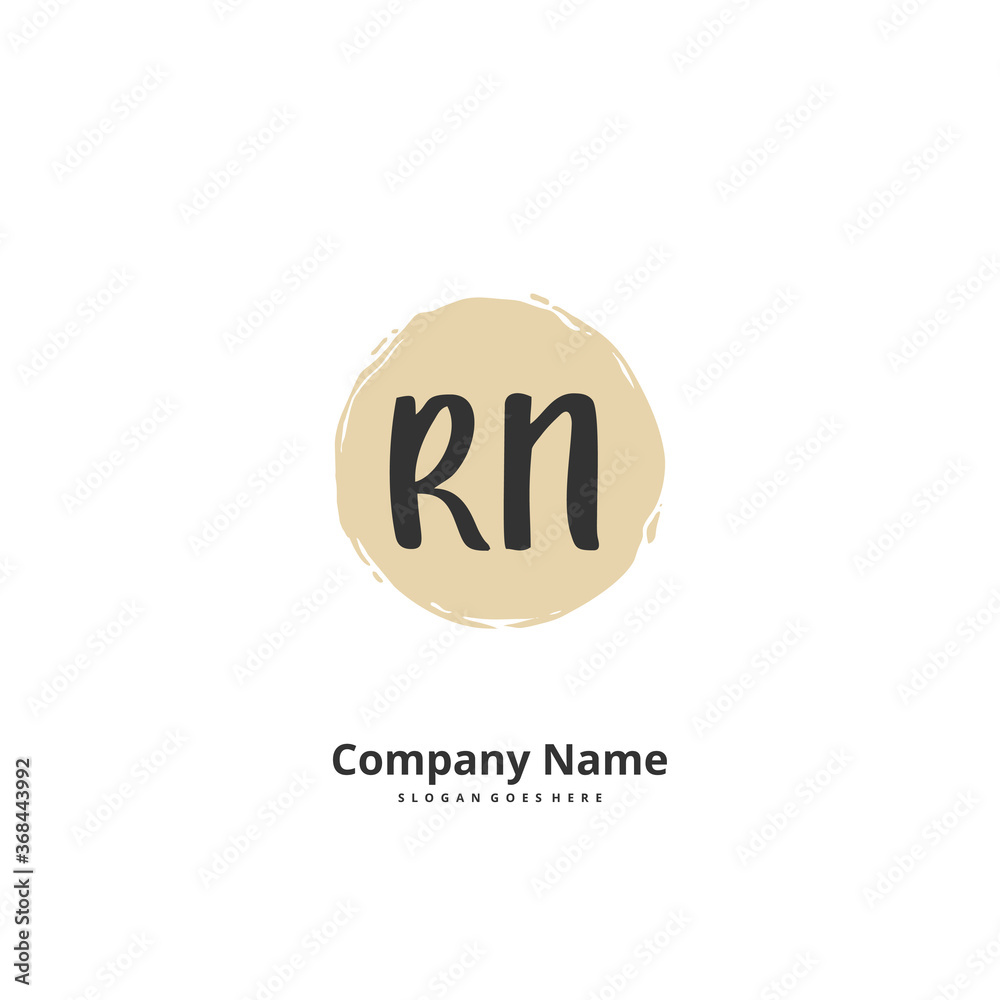R N RN Initial handwriting and signature logo design with circle. Beautiful design handwritten logo for fashion, team, wedding, luxury logo. R N RN Initial handwriting and signature logo design with circle. Beautiful design handwritten logo for fashion, team, wedding, luxury logo.