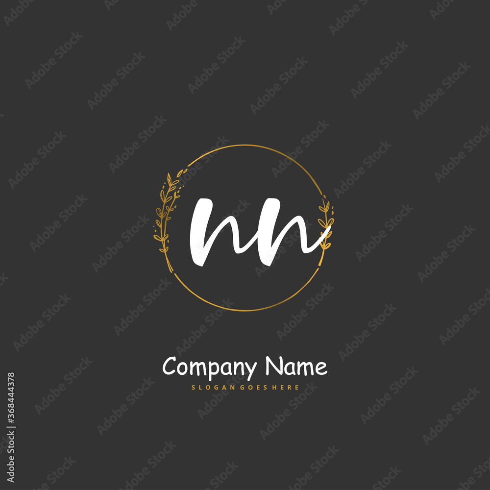 N NN Initial handwriting and signature logo design with circle. Beautiful design handwritten logo for fashion, team, wedding, luxury logo.