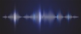 Sound wave digital background. Music and radio soundwave pulse concept. Audio track shine graph of frequency and spectrum