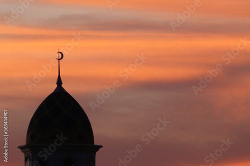 Dome of the mosque at dusk