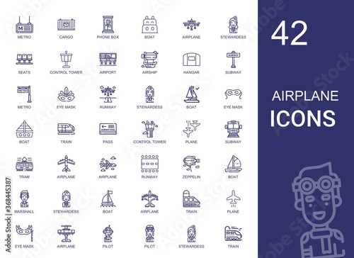 airplane icons set