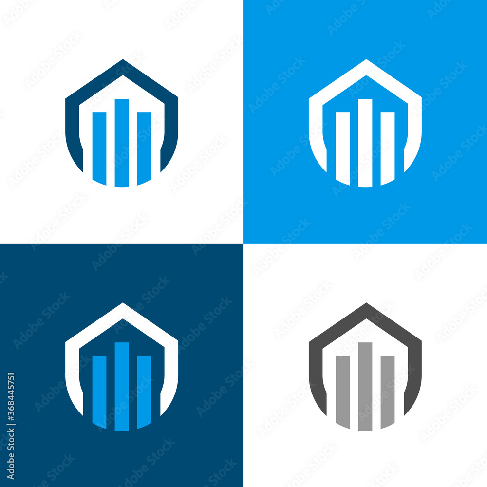 Home investment logo template, house and chart icon, housing market sign, real estate marketing symbol - Vector Home investment logo template, house and chart icon, housing market sign, real estate marketing symbol - Vector