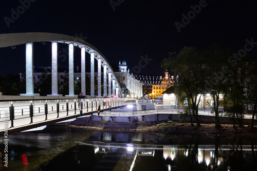 streets and buildingsin the  Tartu at night 