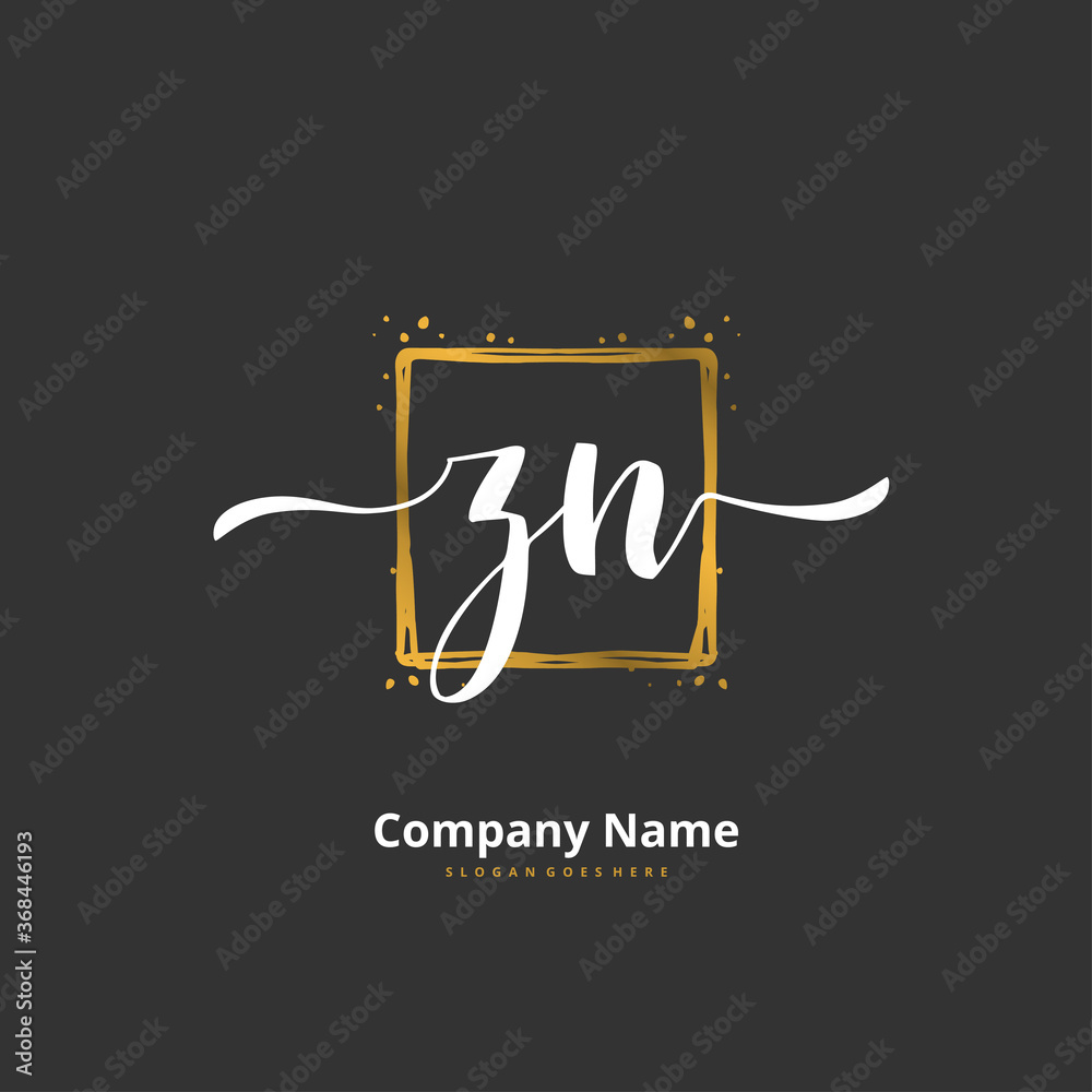 Z N ZN Initial handwriting and signature logo design with circle. Beautiful design handwritten logo for fashion, team, wedding, luxury logo. Z N ZN Initial handwriting and signature logo design with circle. Beautiful design handwritten logo for fashion, team, wedding, luxury logo.