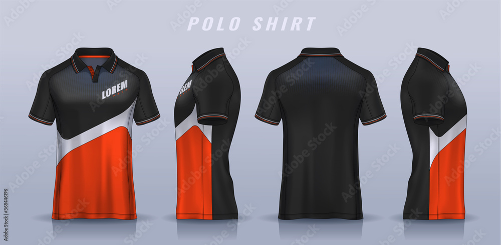 t-shirt polo templates design. uniform front and back view. Stock ...