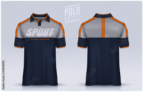 t-shirt polo templates design. uniform front and back view.
