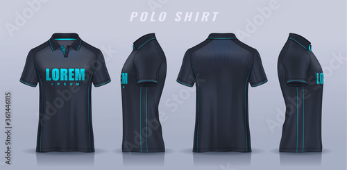 t-shirt polo templates design. uniform front and back view.
