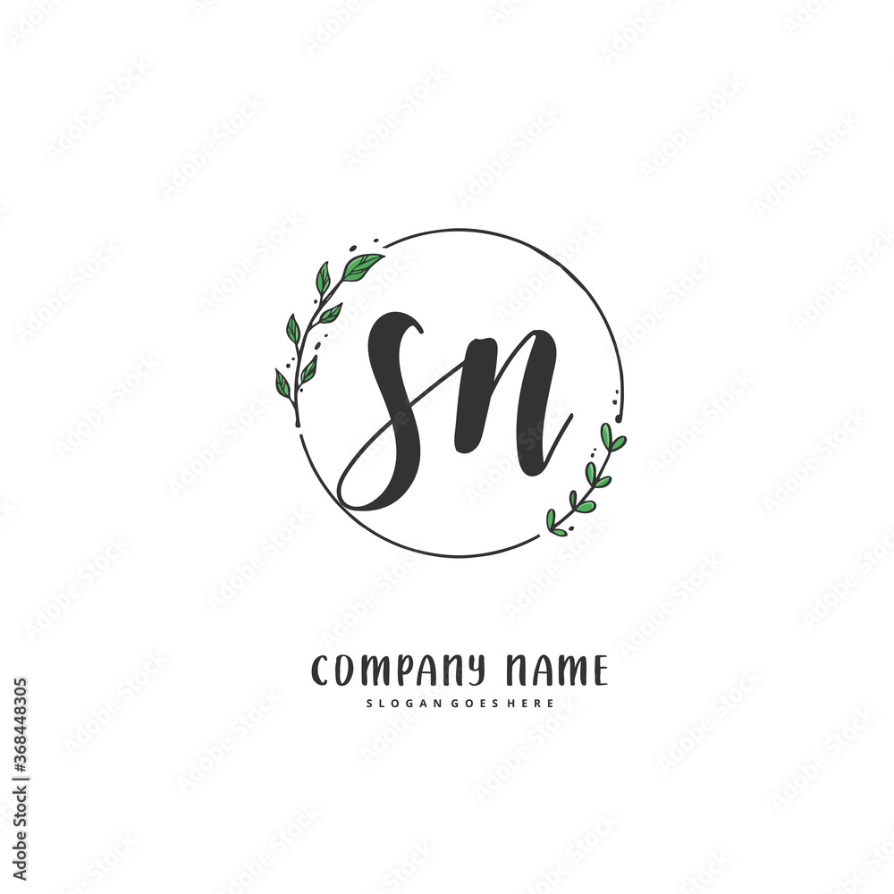 S N SN Initial handwriting and signature logo design with circle. Beautiful design handwritten logo for fashion, team, wedding, luxury logo. S N SN Initial handwriting and signature logo design with circle. Beautiful design handwritten logo for fashion, team, wedding, luxury logo.