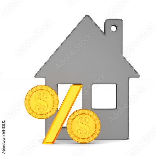 house and percent on white ...