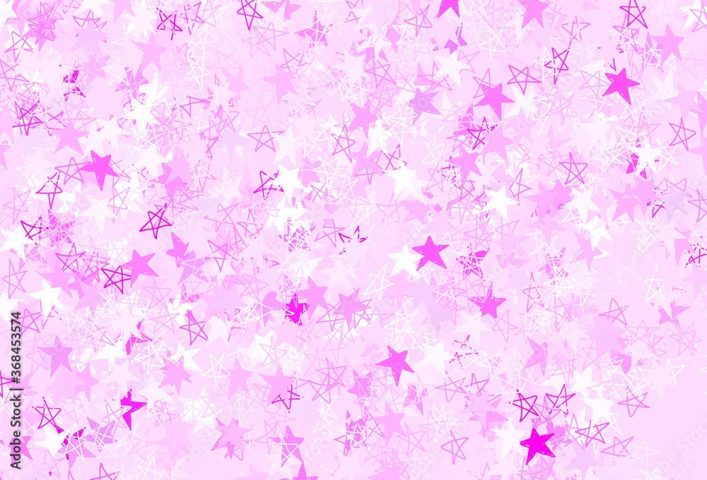 Light Pink vector pattern with christmas stars.