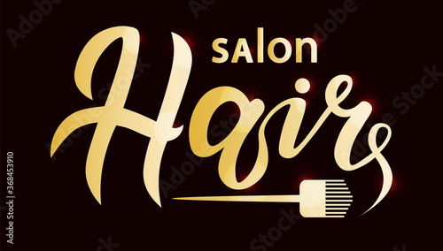 concept logo for haircut salon or studio; hair lettering text; brand name vector illustration