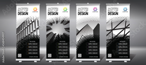Roll-up templates (85x200 cm) - modern office buildings, skyscrapers