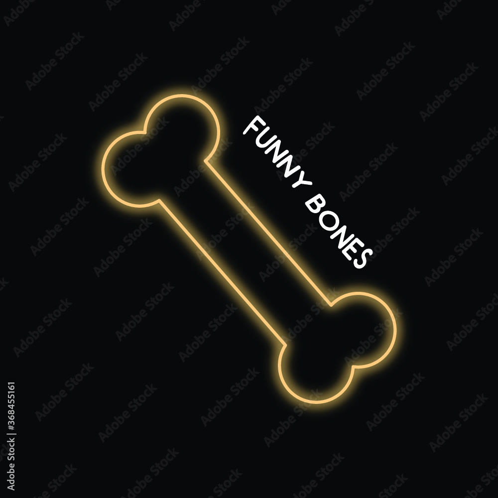 Dog bone icon on black background. Vector illustration. Letter Funny bones Dog bone icon on black background. Vector illustration. Letter Funny bones