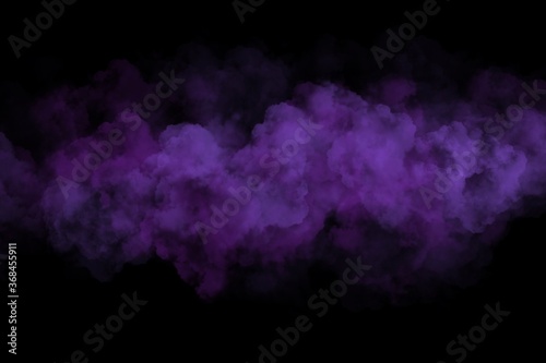 3d Purple color splash on abstract black background