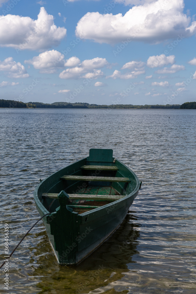 Boats and boat moorings on the lake Boats and boat moorings on the lake