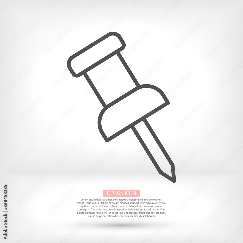 Pushpin line vector. lorem ipsum Flat Design JPG Pushpin line vector. lorem ipsum Flat Design JPG