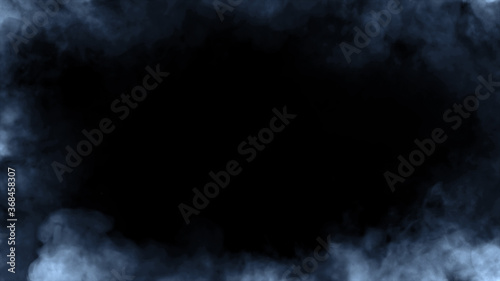Frame of real blue fire flames burn motion smoke . Border isolated texture overlays. Film effect.