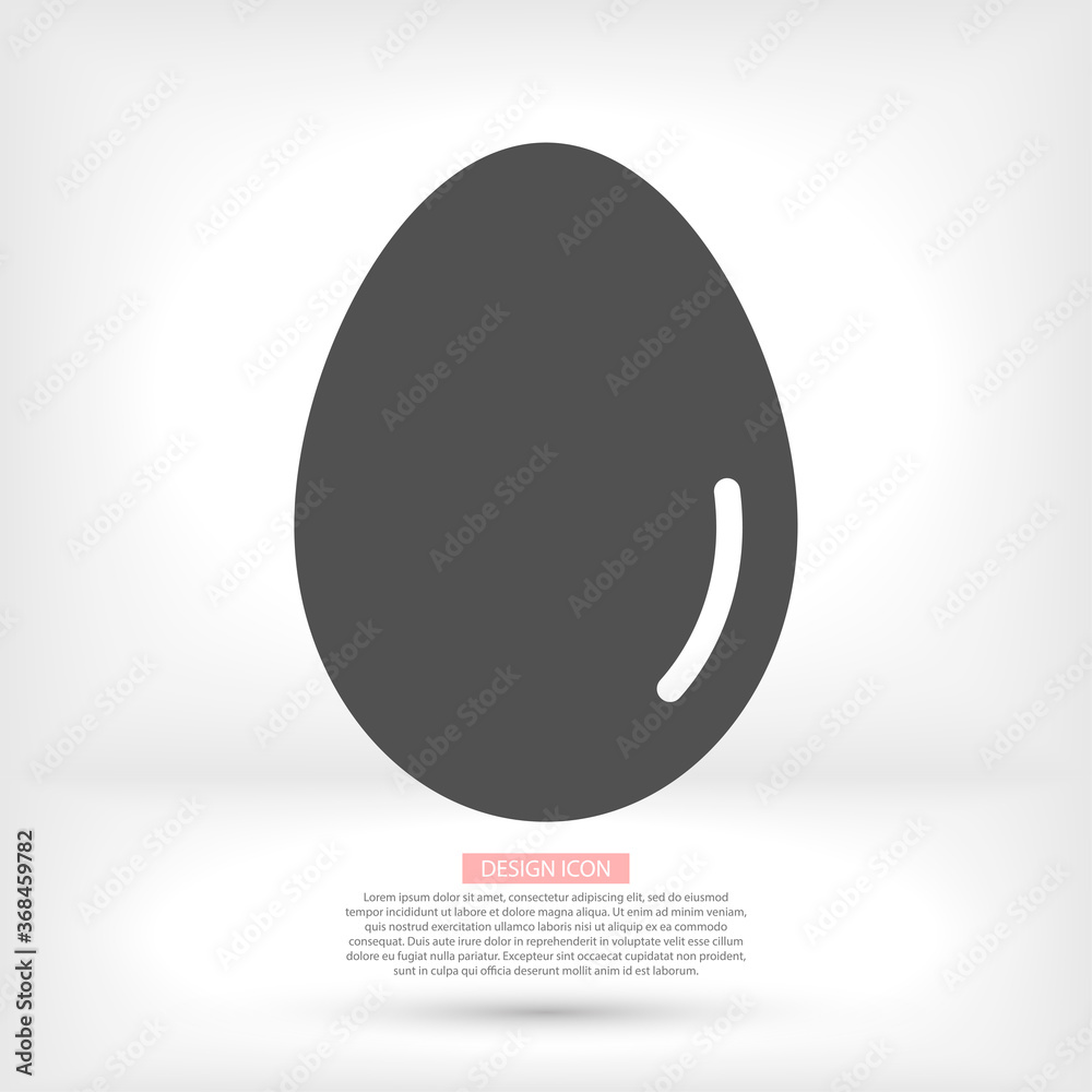 an egg icon vector. lorem ipsum Flat Design JPG