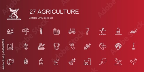 agriculture icons set