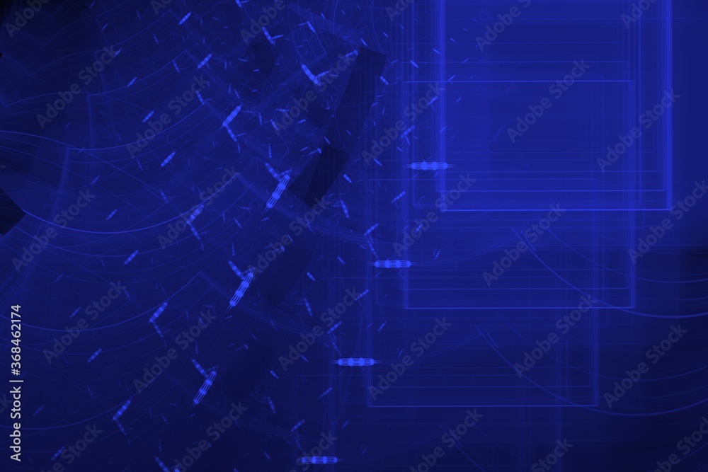 Blue theme with glowing lines, abstract background for design and decoration