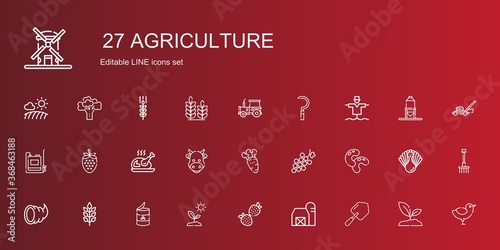 agriculture icons set